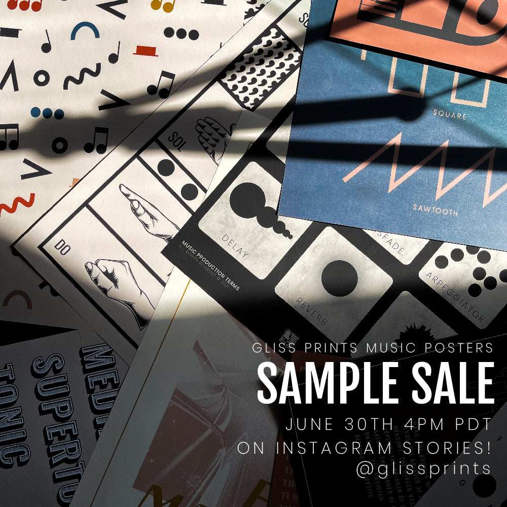Gliss Prints Music Poster Sample Sale
