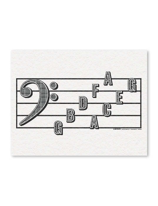 Bass Clef Note Names Printable Music Education PDF