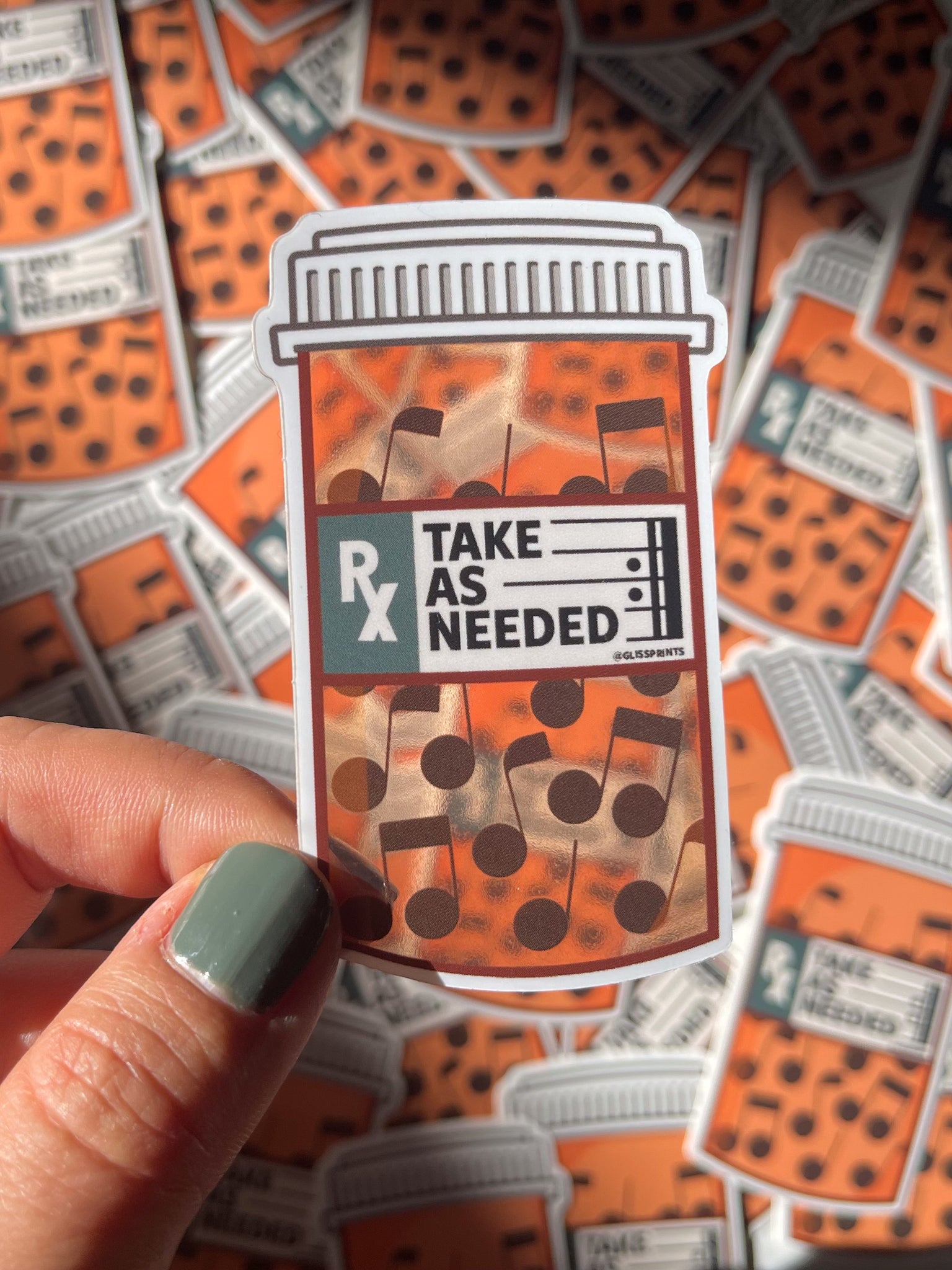 Music Is Medicine Pill Bottle Sticker