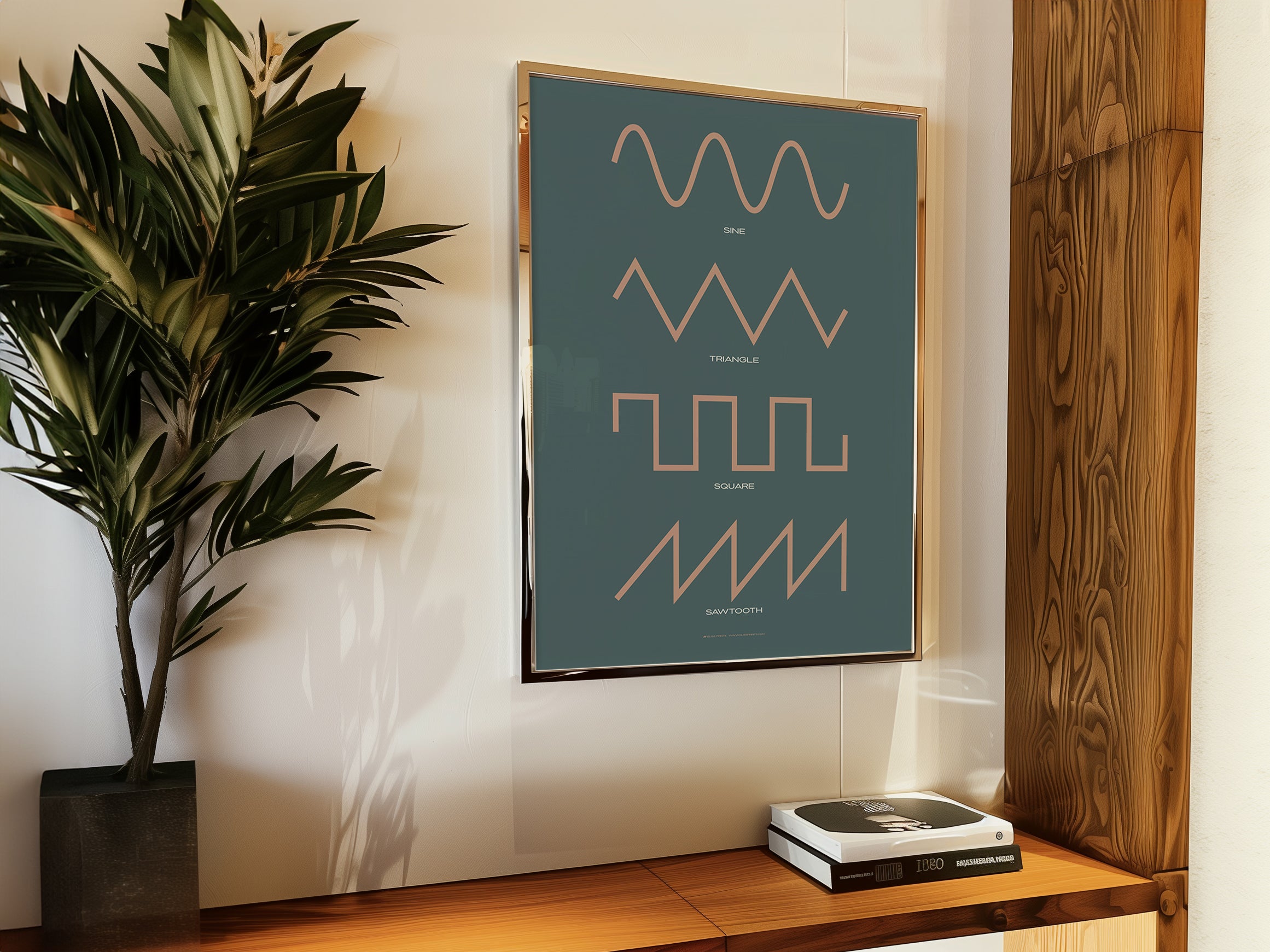 Synthesizer Waveform Print, Blue