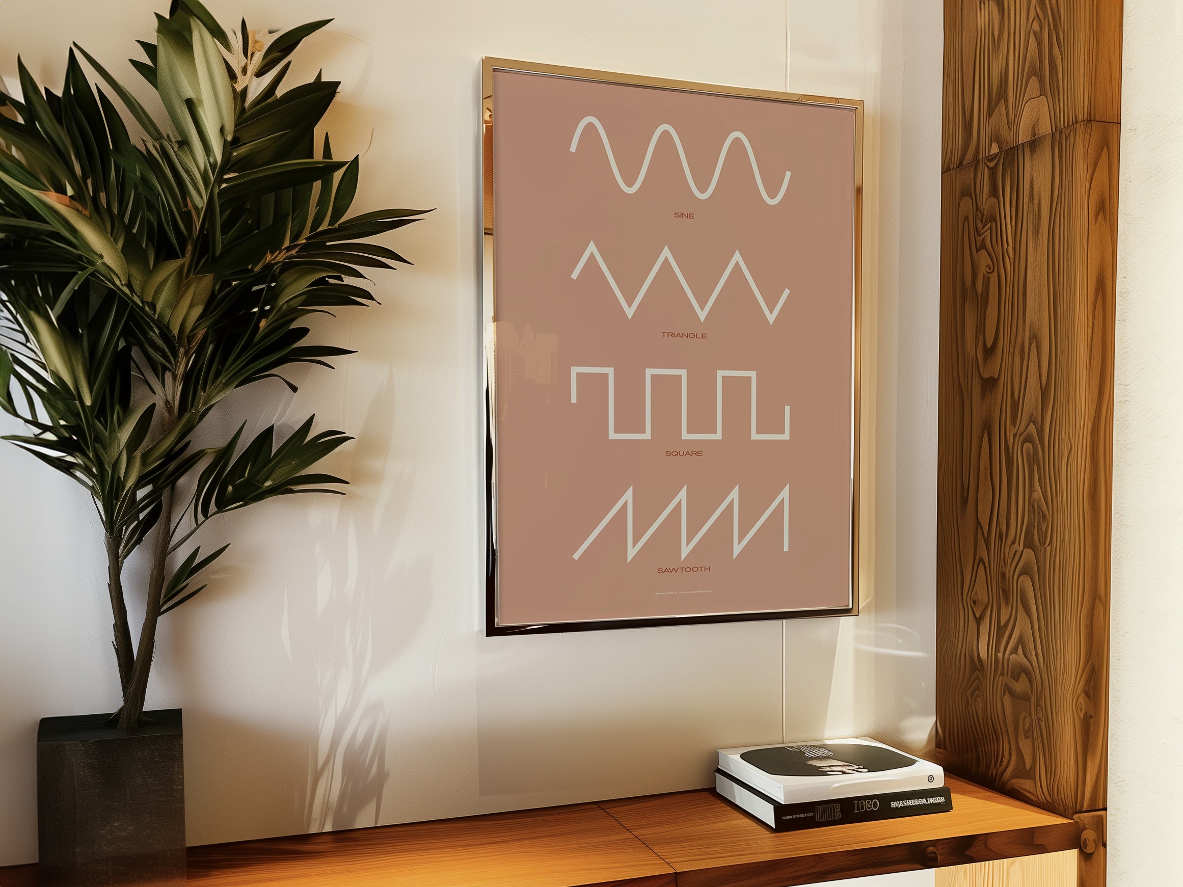Synthesizer Waveform Print, Pink