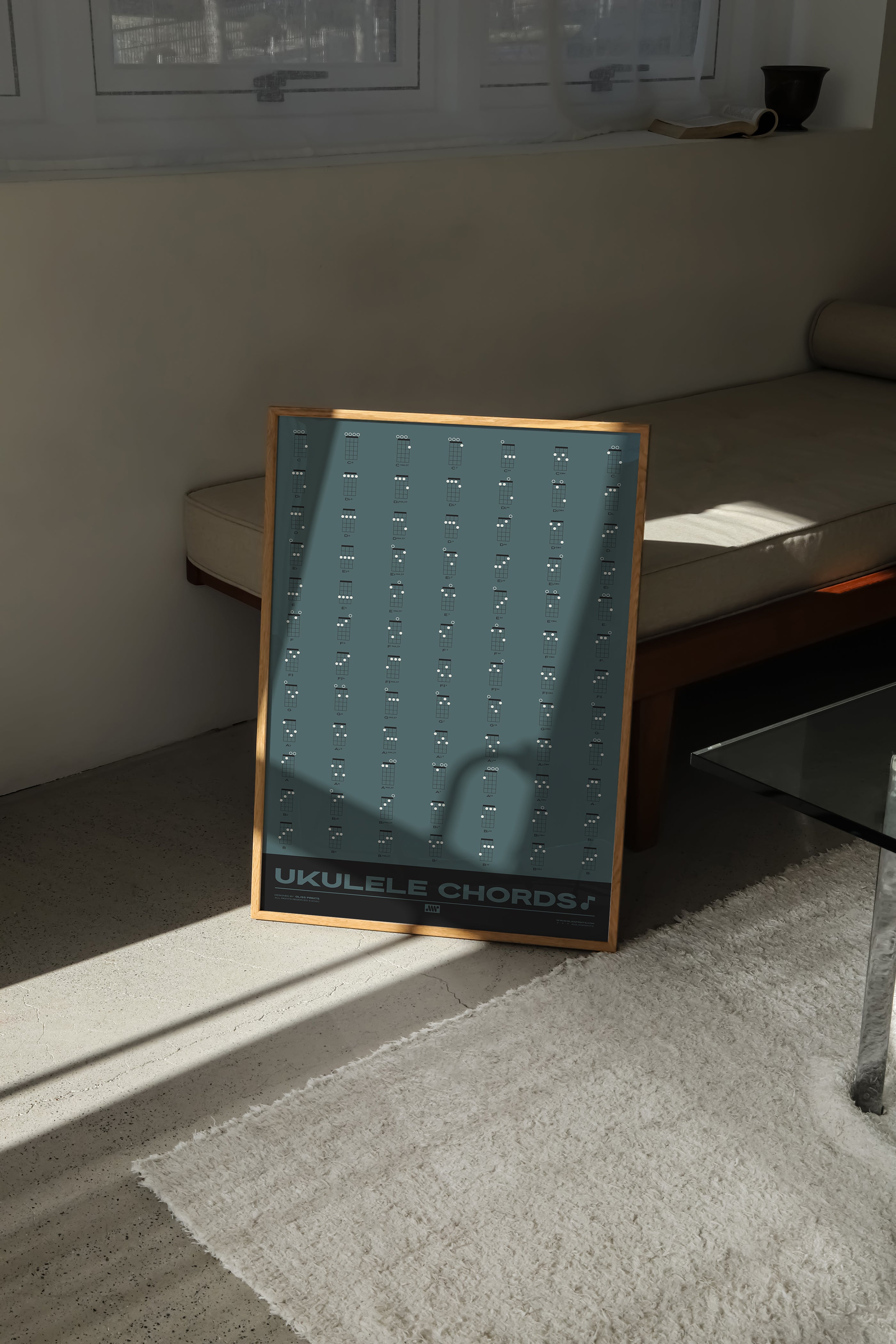 Ukulele Chord Chart, Blue