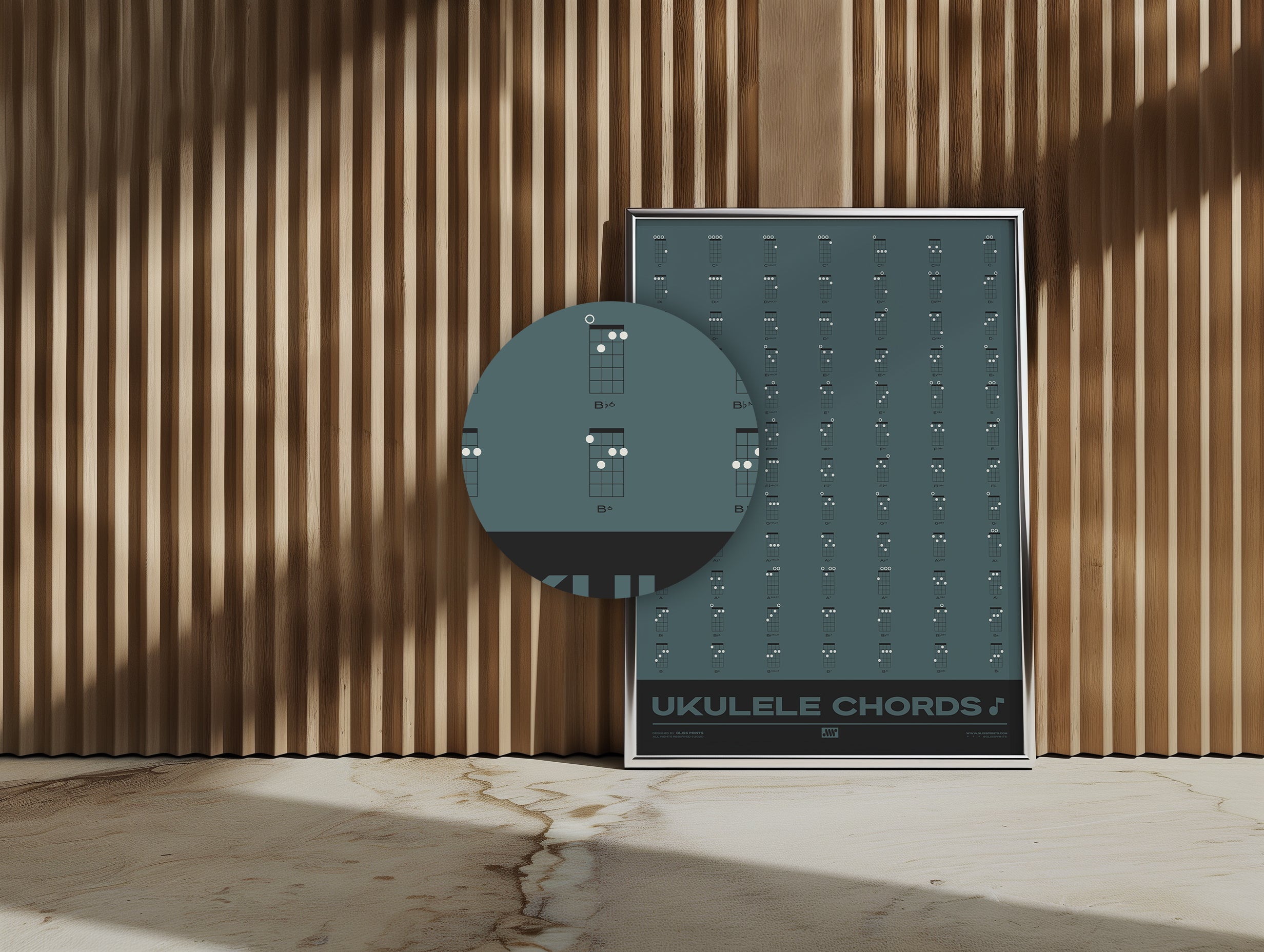 Ukulele Chord Chart, Blue