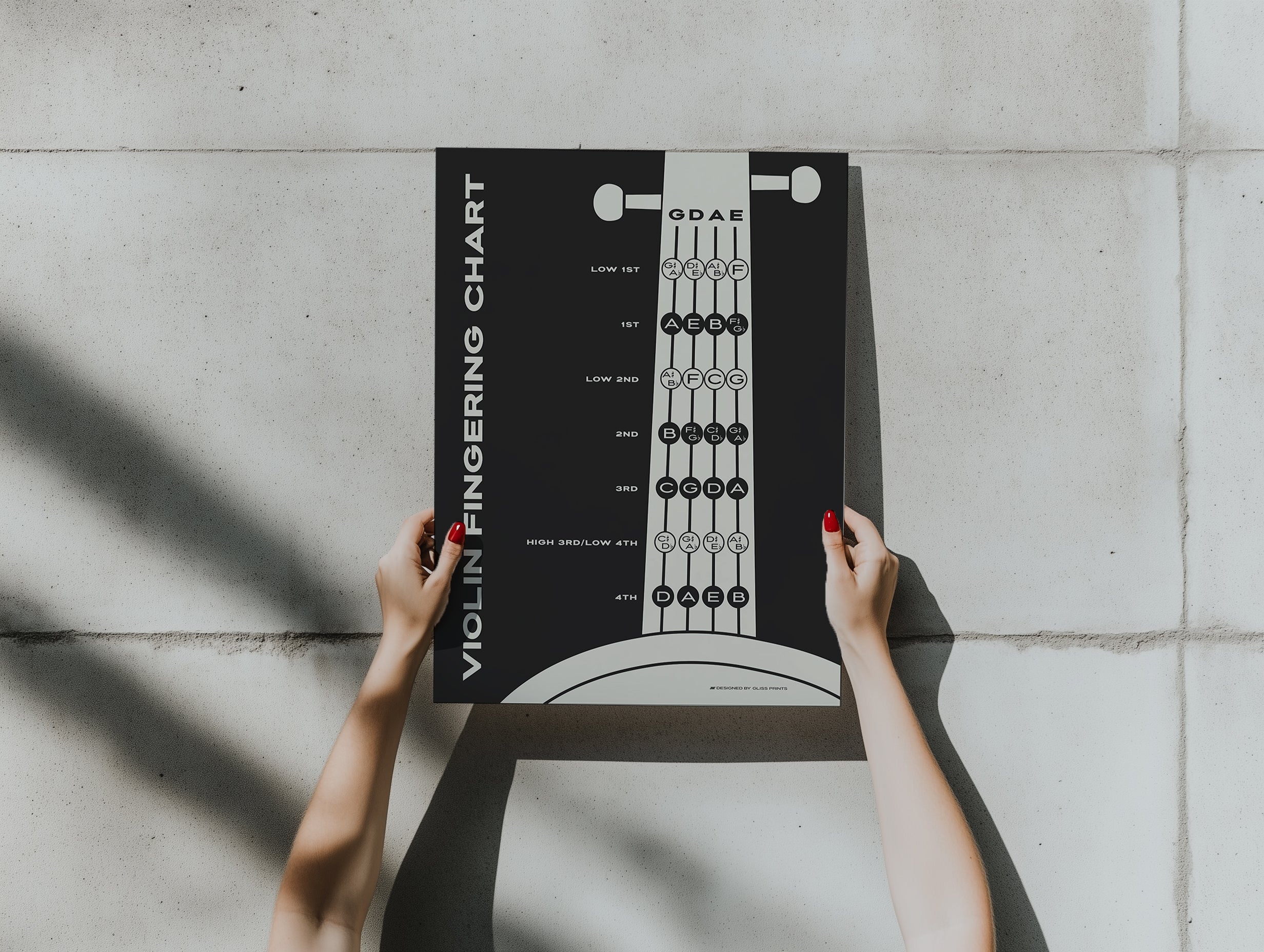 Violin Fingering Chart, Black