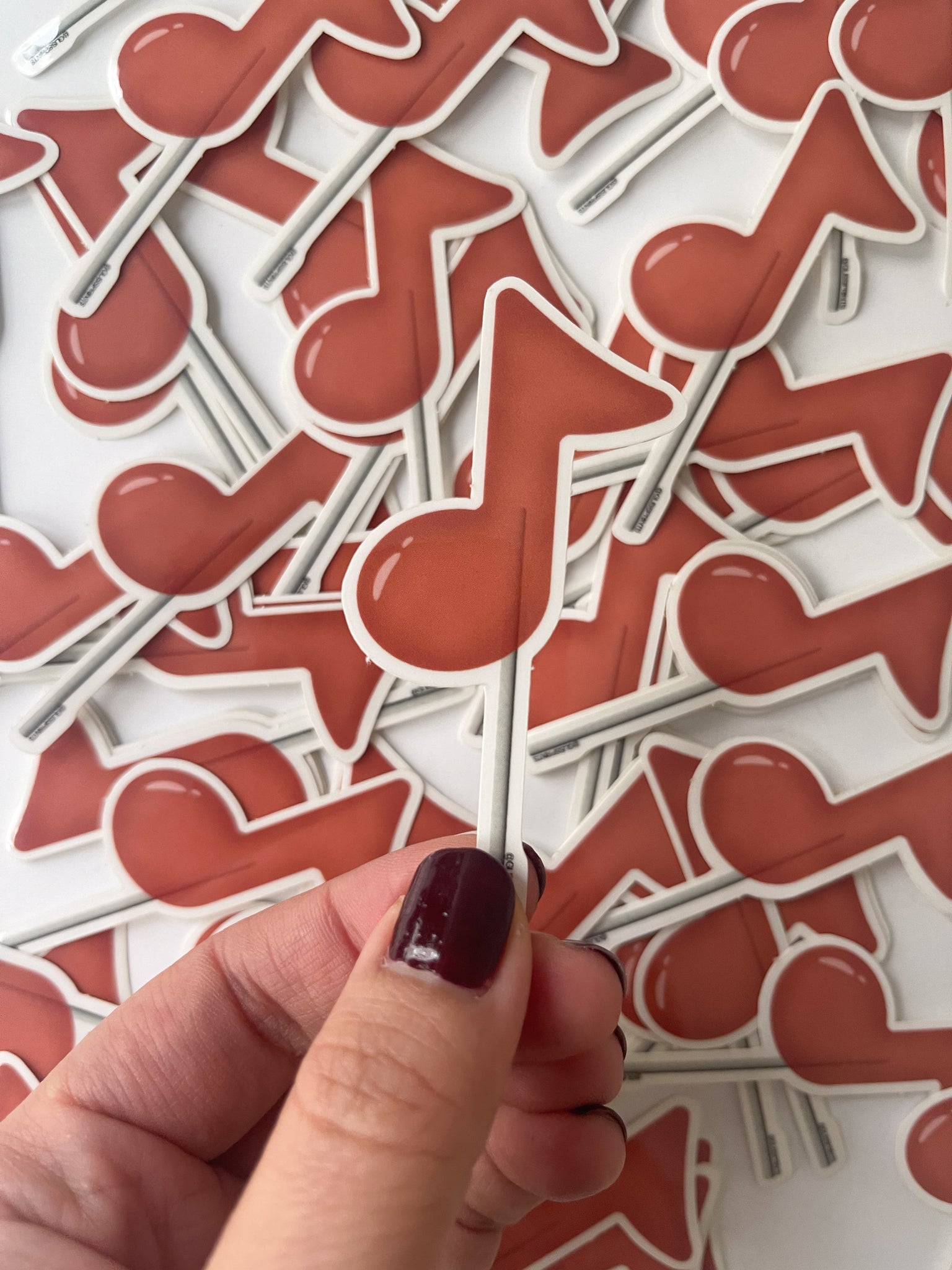 SAMPLE: Music Lollipop Clear Sticker Samples - 5 Pack