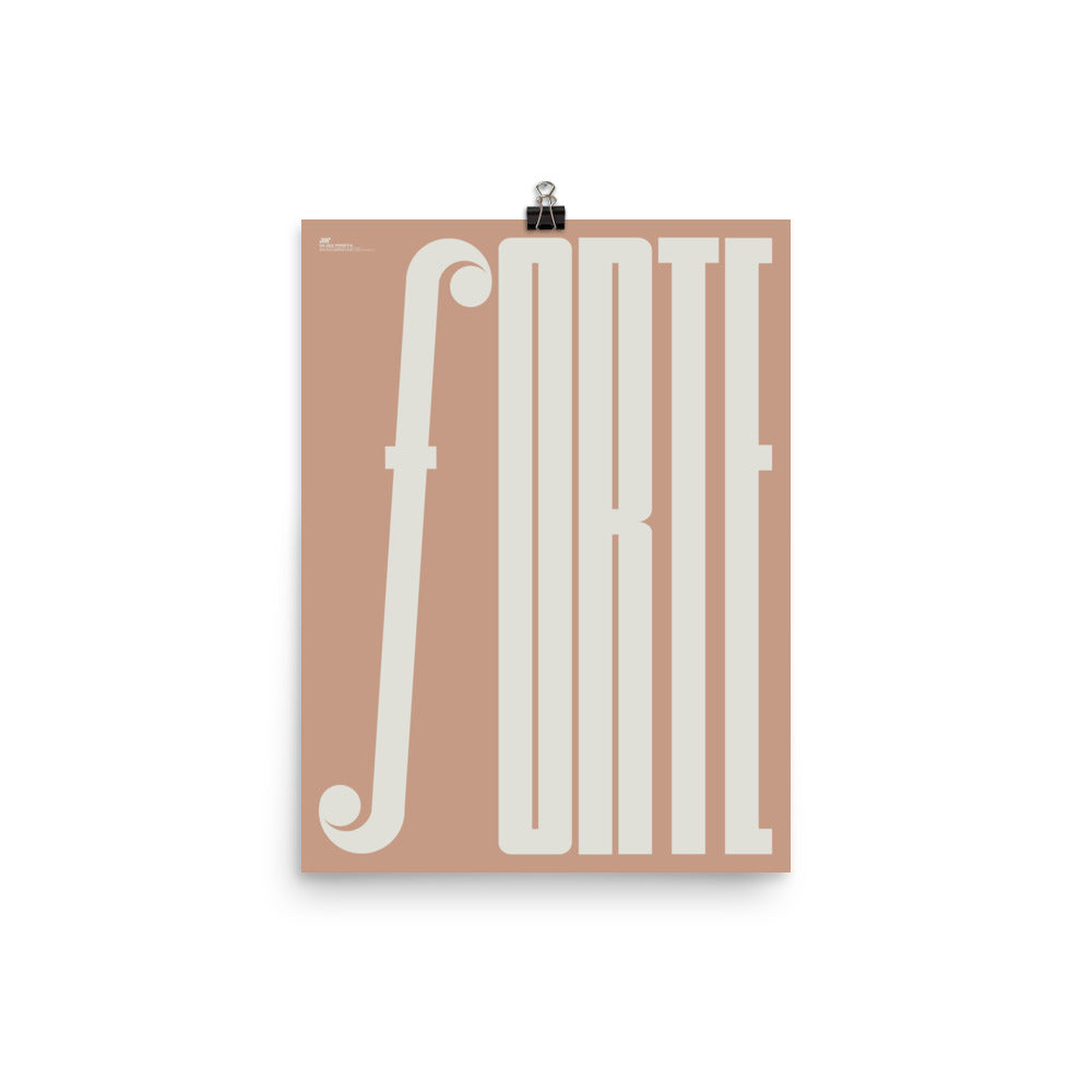 Forte Typography Music Poster, Pink