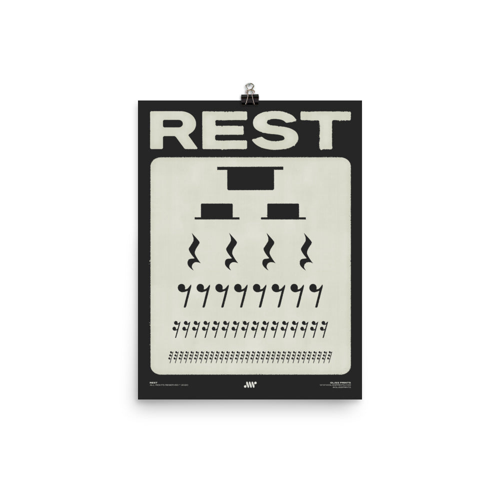 Music Rest Symbol Poster, Black