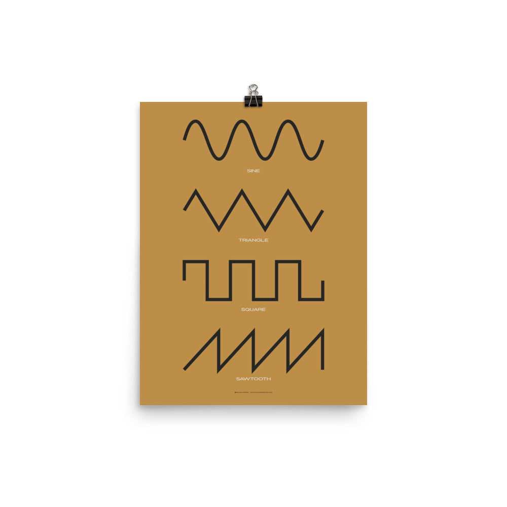 Synthesizer Waveform Poster, Yellow