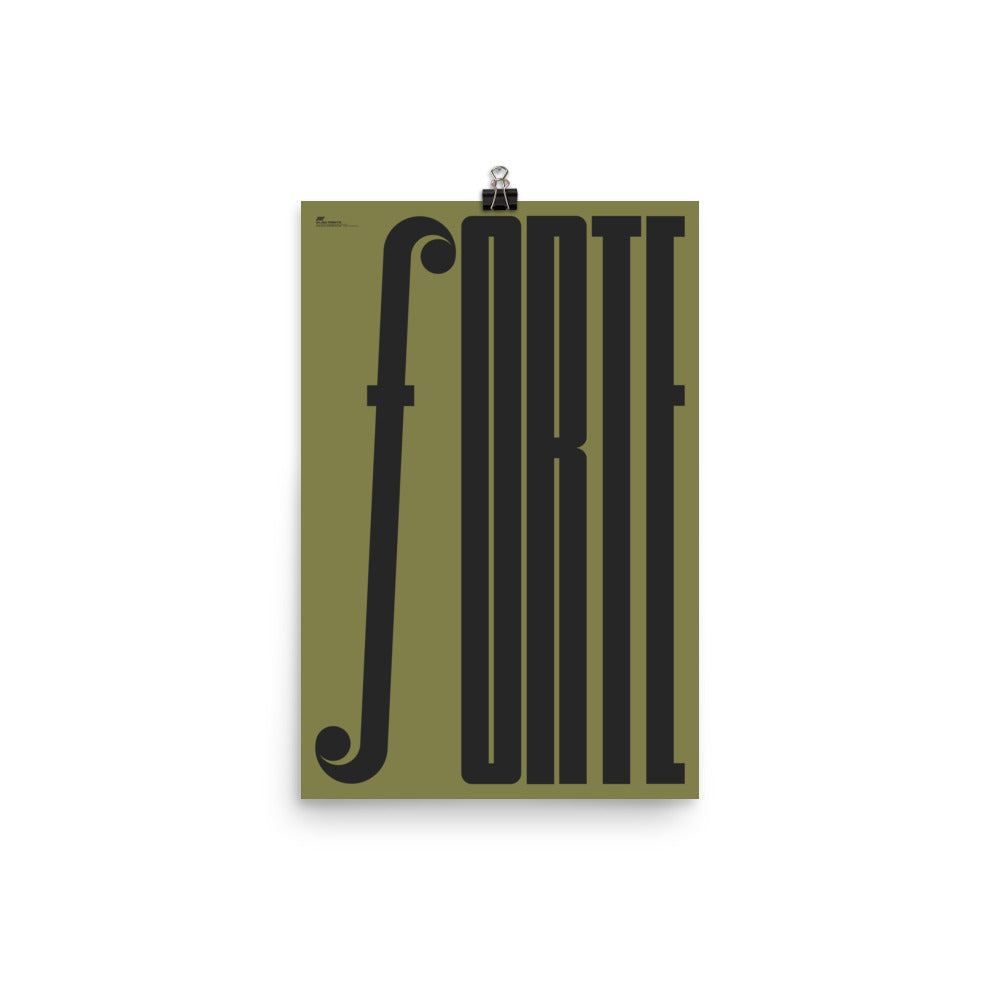 Forte Typography Music Poster, Green