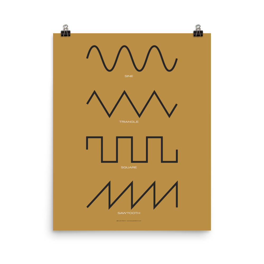 Synthesizer Waveform Poster, Yellow