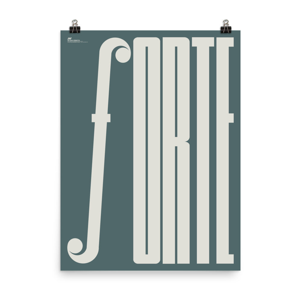 Forte Typography Music Poster, Blue