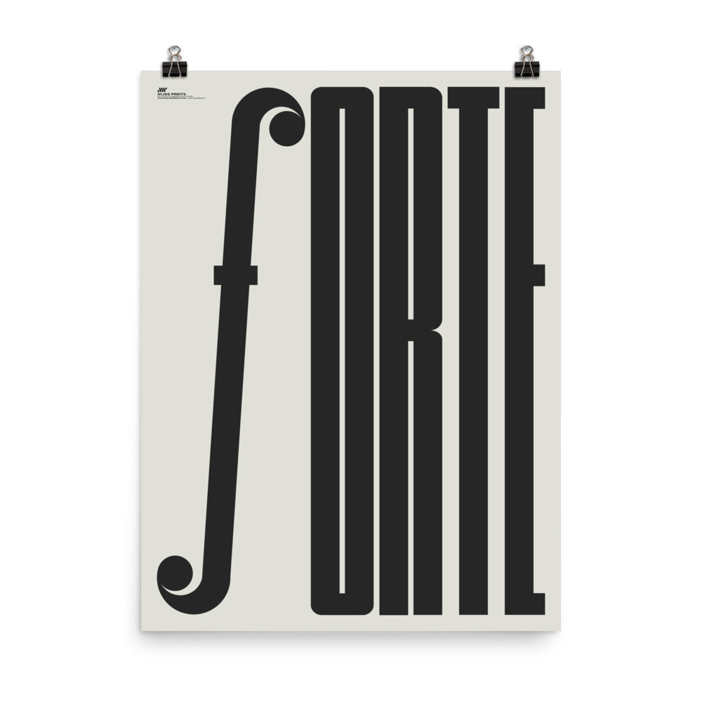Forte Typography Music Poster, Cream