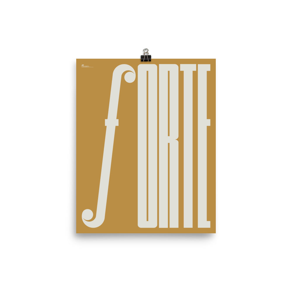 Forte Typography Music Poster, Yellow