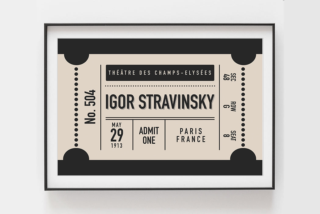 Custom Concert Ticket Stub Poster, Black