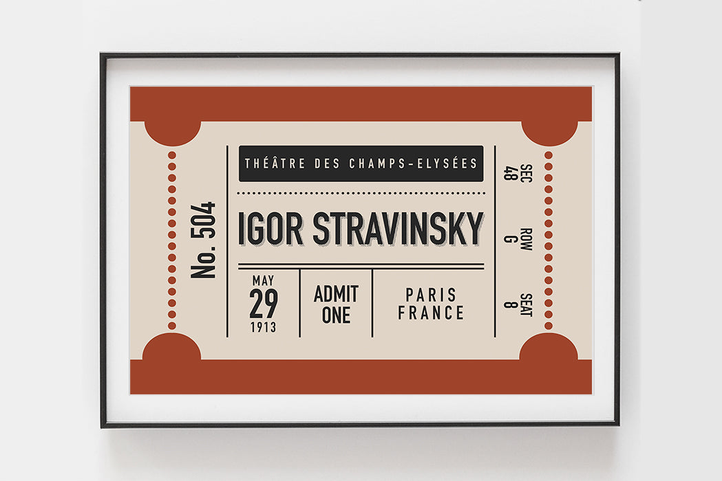 Custom Concert Ticket Stub Poster, Red