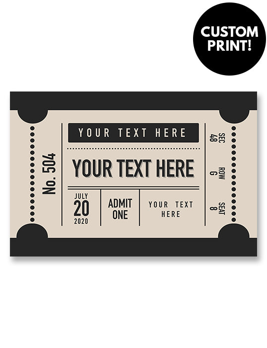 Custom Concert Ticket Stub Poster, Black