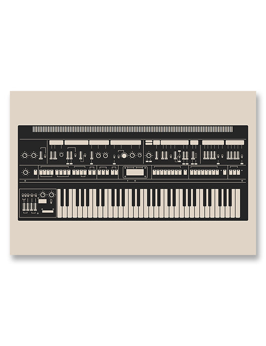 Synthesizer Poster, Inspired by Roland Jupiter-8, Cream