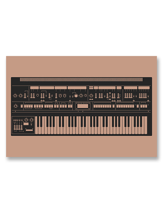 Synthesizer Poster, Inspired by Roland Jupiter-8, Pink