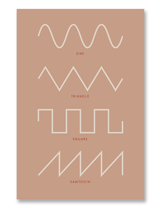 Synthesizer Waveforms Poster Pink