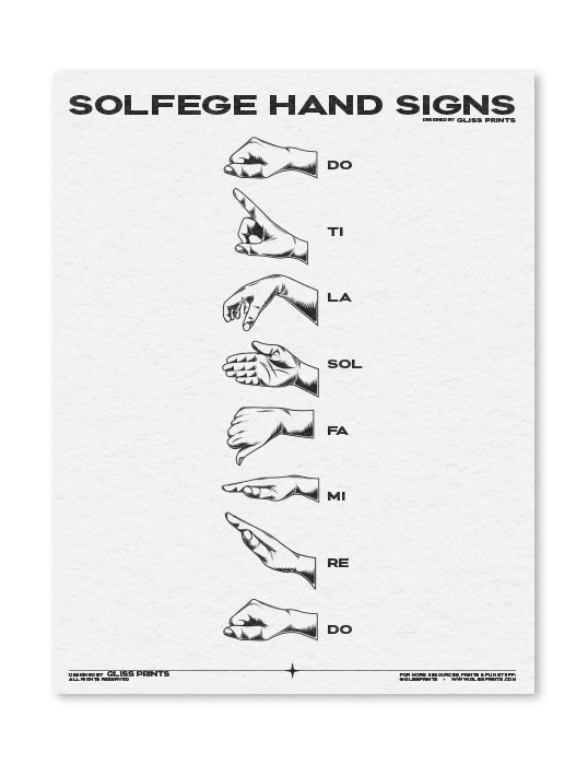 Solfege Hand Signs Digital Print – Gliss Prints