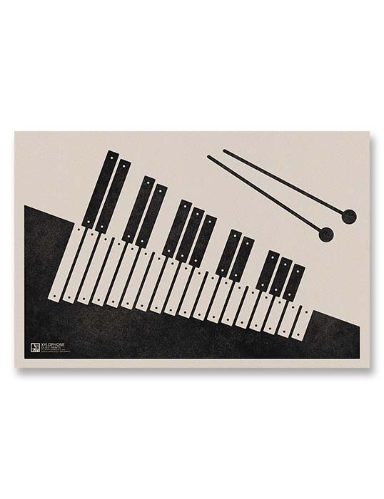 Xylophone Poster, Music Art Print, Cream