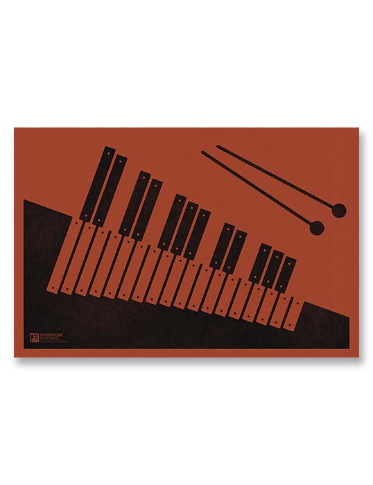 Xylophone Poster, Music Art Print, Red