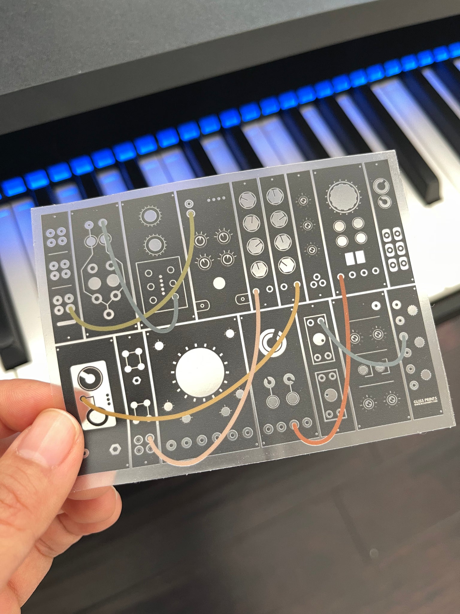 Modular Synthesizer Clear Frosted Sticker - Eurorack Inspired Design
