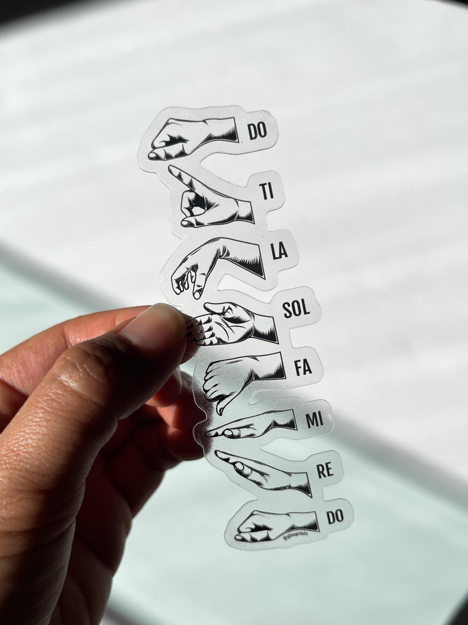 Solfege Hand Signs Clear Sticker
