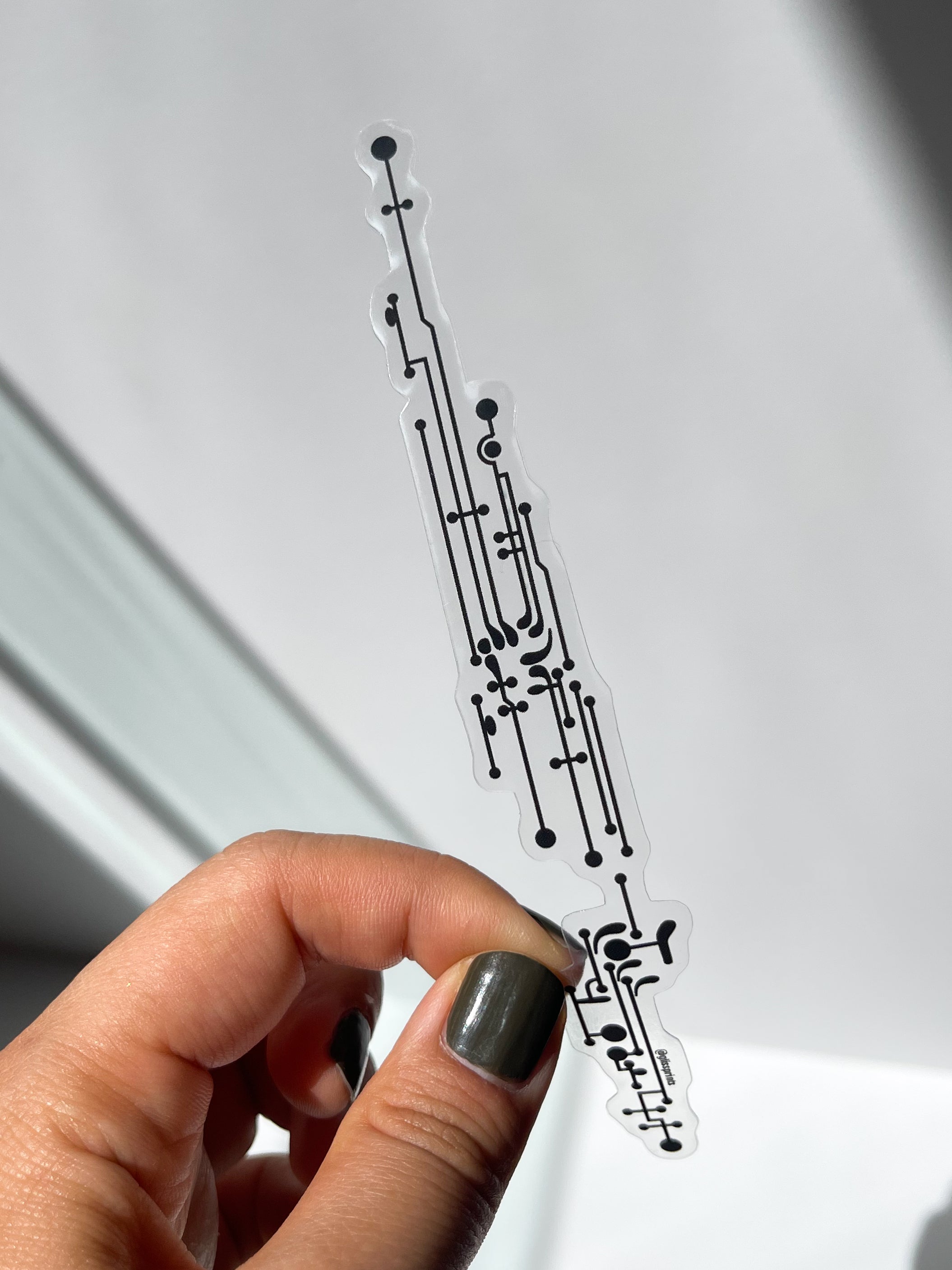 Bassoon Keys Clear Sticker