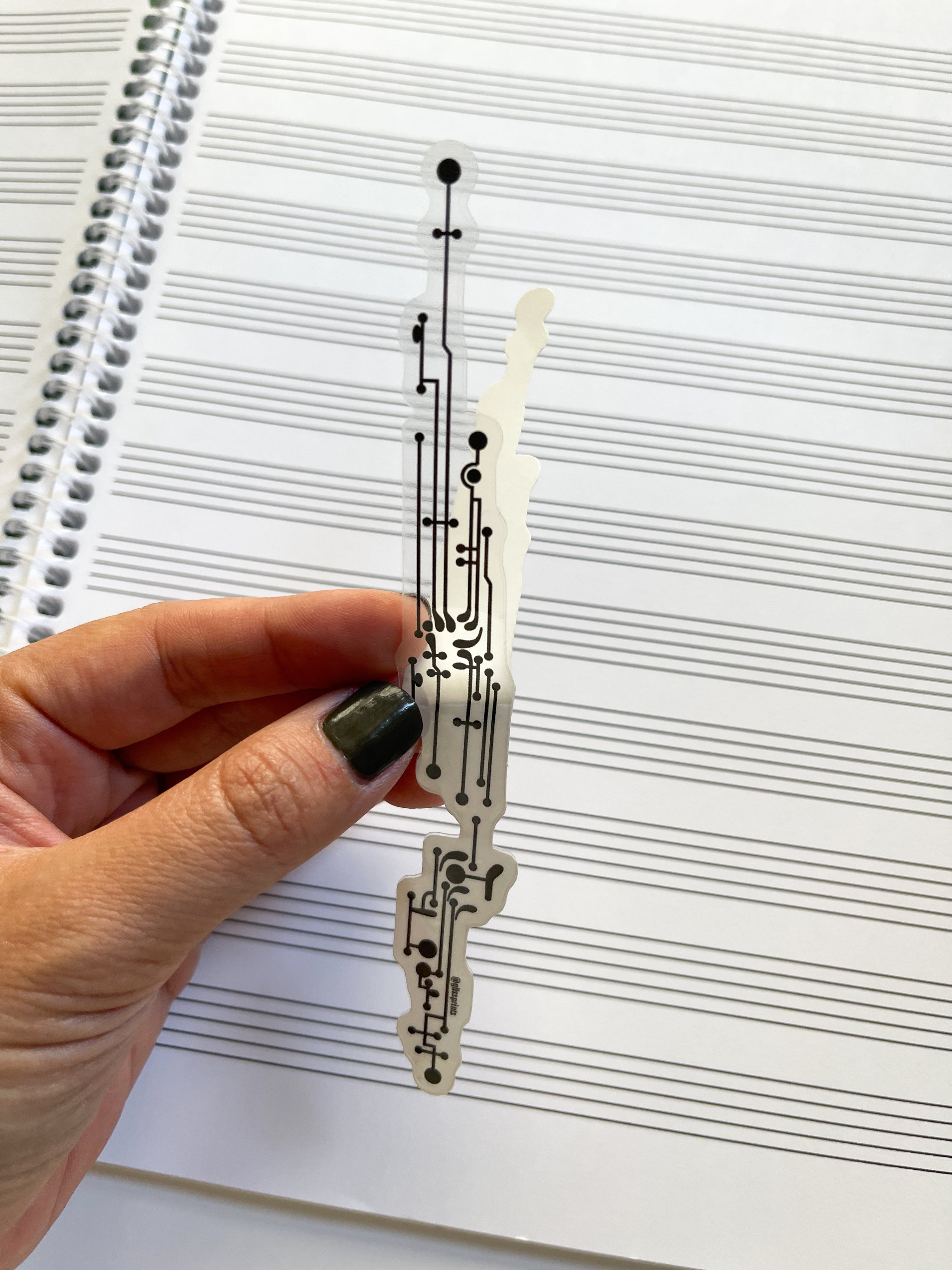 Bassoon Keys Clear Sticker