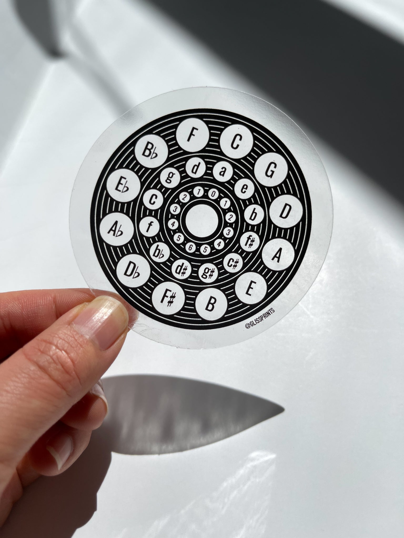 Circle of Fifths Clear Sticker