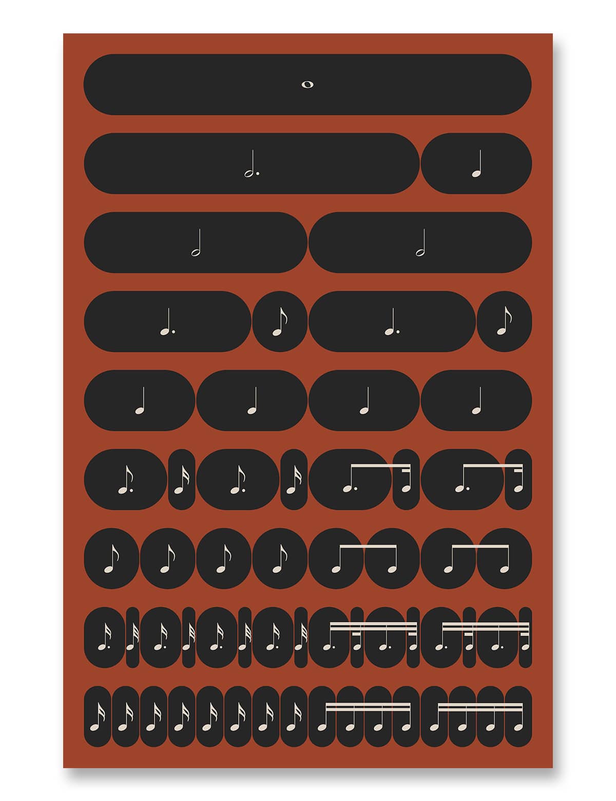 Music Note Value Poster | Rhythm Beat Breakdown | Red