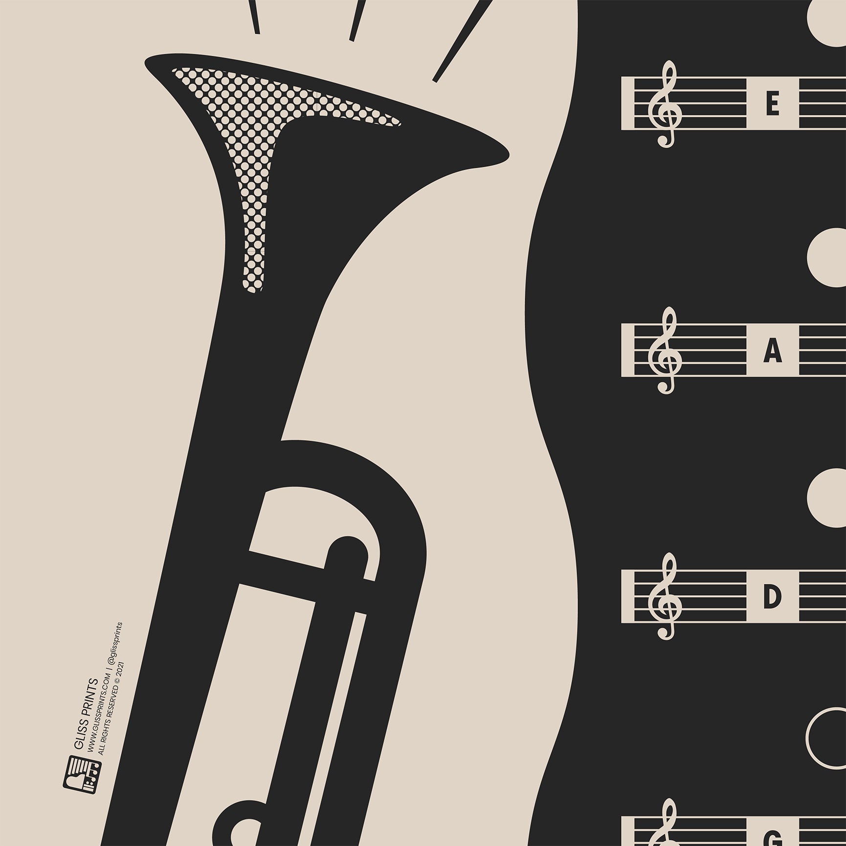 Trumpet Fingering Chart, Black