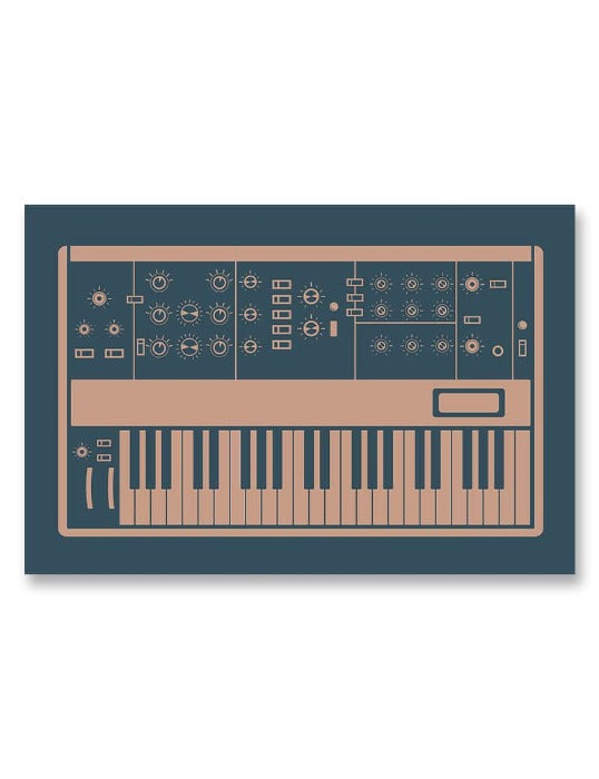 Moog Minimoog Synthesizer Poster Blue
