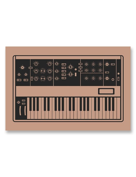 Moog Minimoog Synthesizer Poster Pink