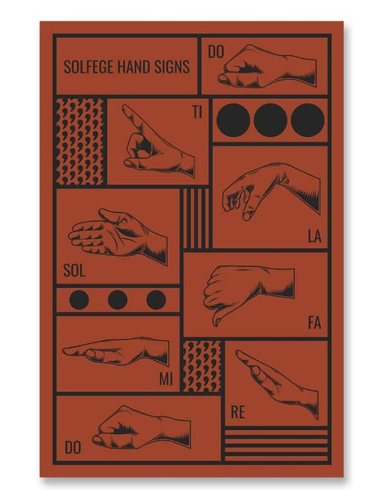 Solfege Hand Sign Poster Red
