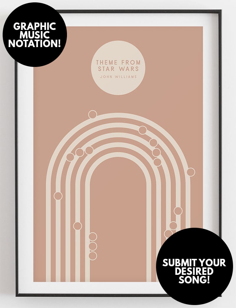 Custom Music Notation Print | Choose Your Song, Pink