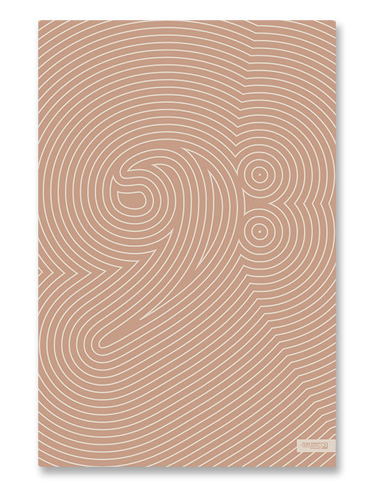 Bass Clef Poster, Striped Pattern Pink