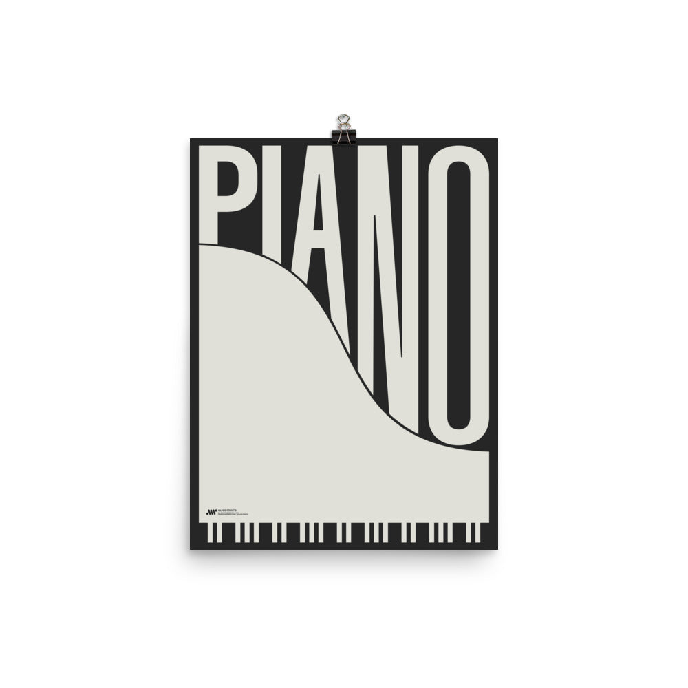 Piano Typography Print