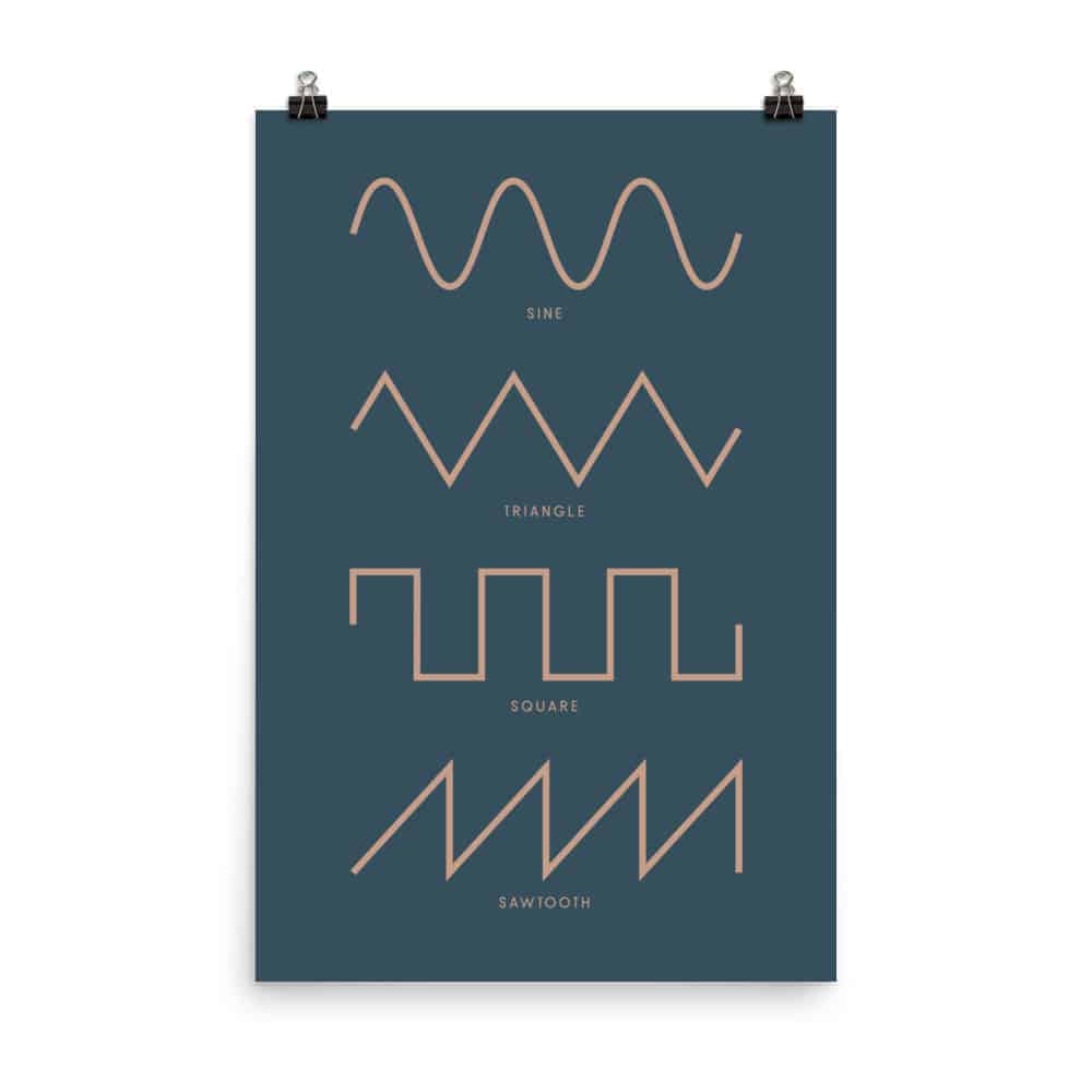 Synthesizer Waveform Print, Blue