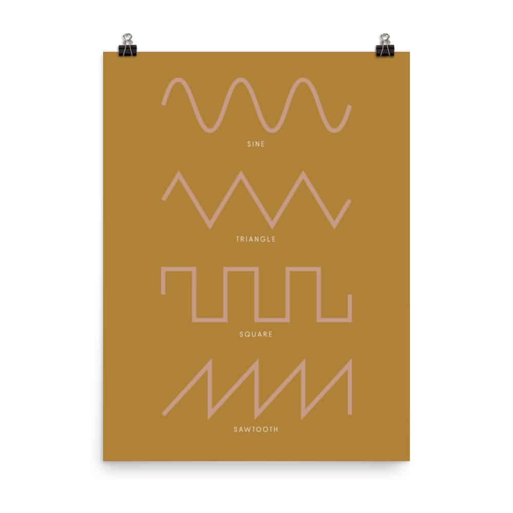 Synthesizer Waveform Poster, Yellow