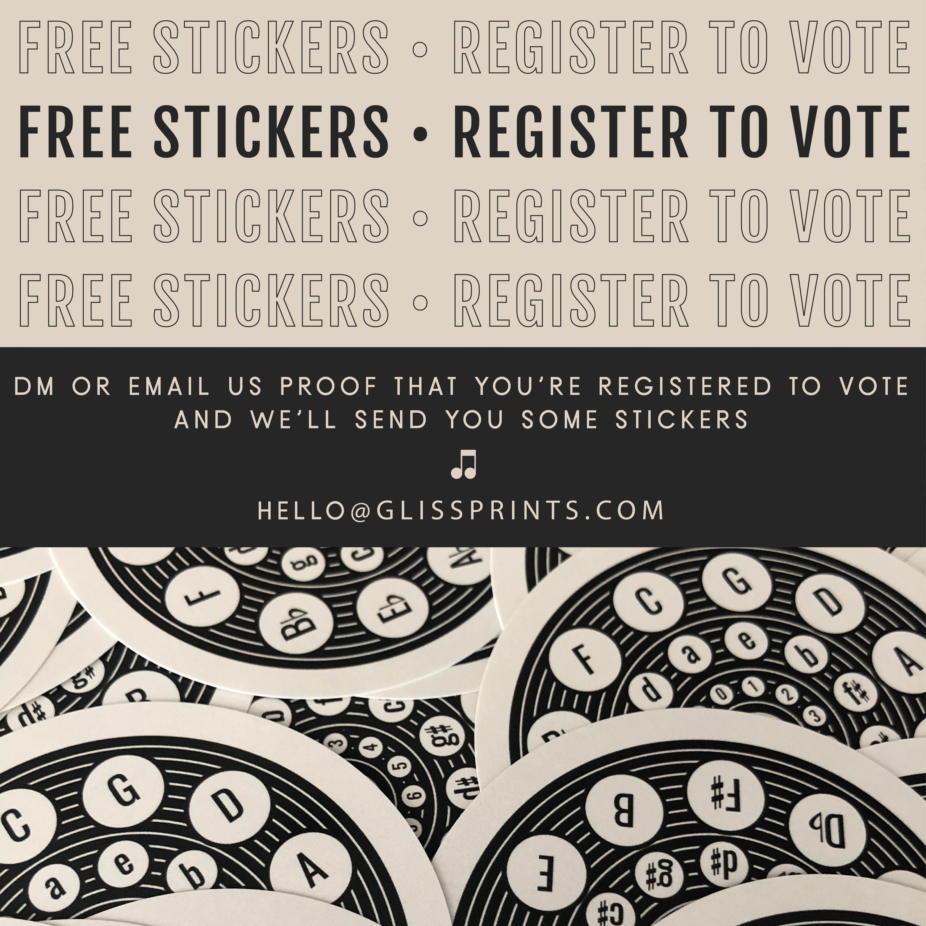 Sticker Giveaway! U.S. Citizens Over 18: Register to Vote!