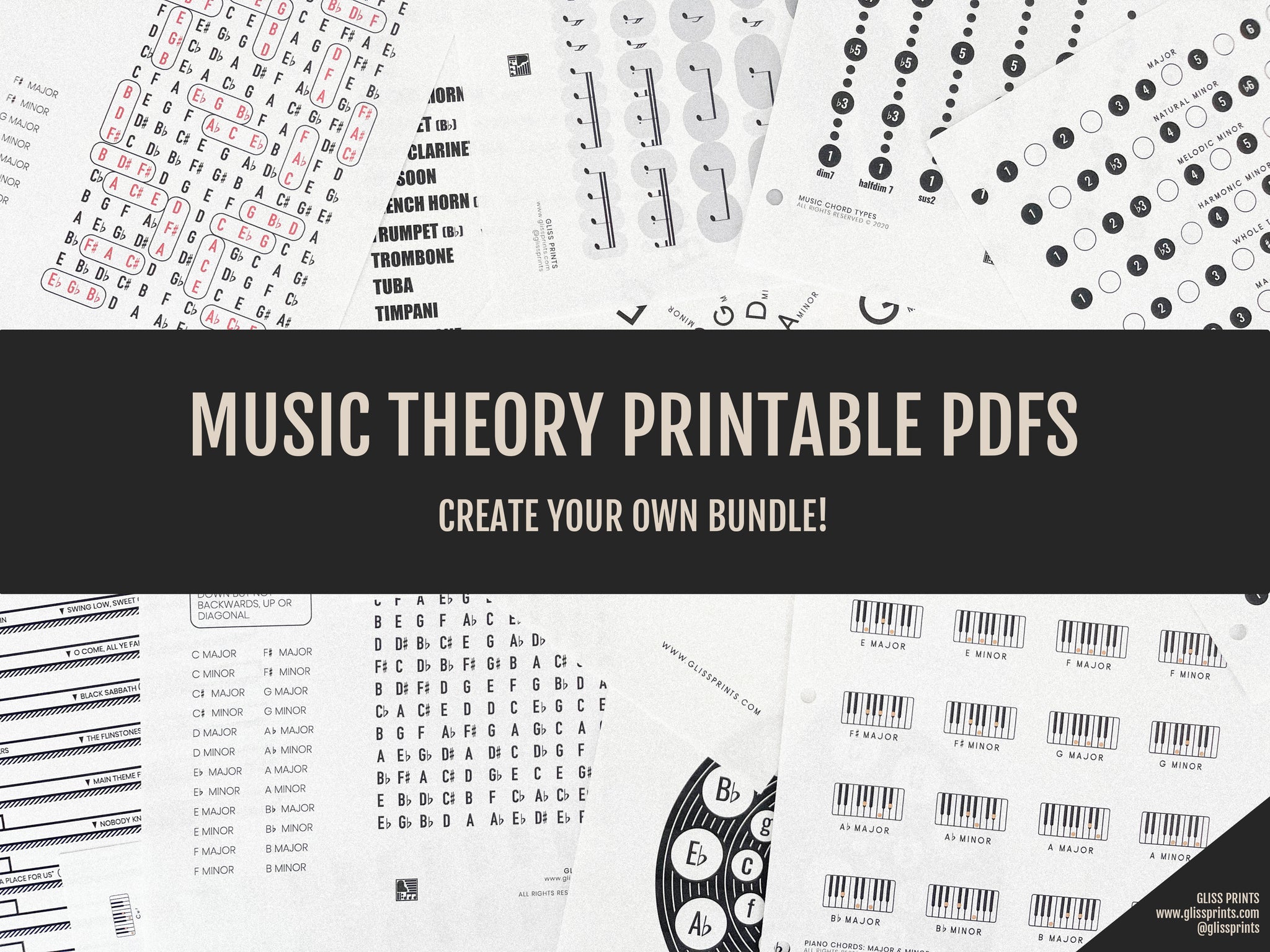 Printable Music Theory PDFs Bundles