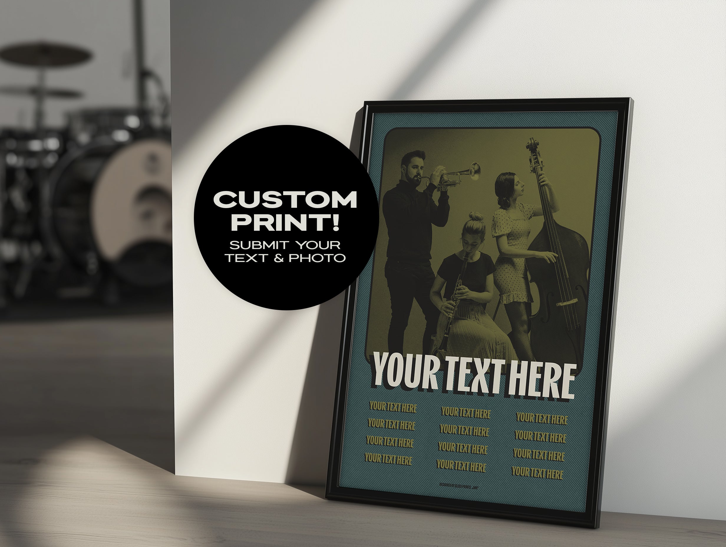 Customizable Poster for Concerts, Gigs, Shows - Blue Green Design