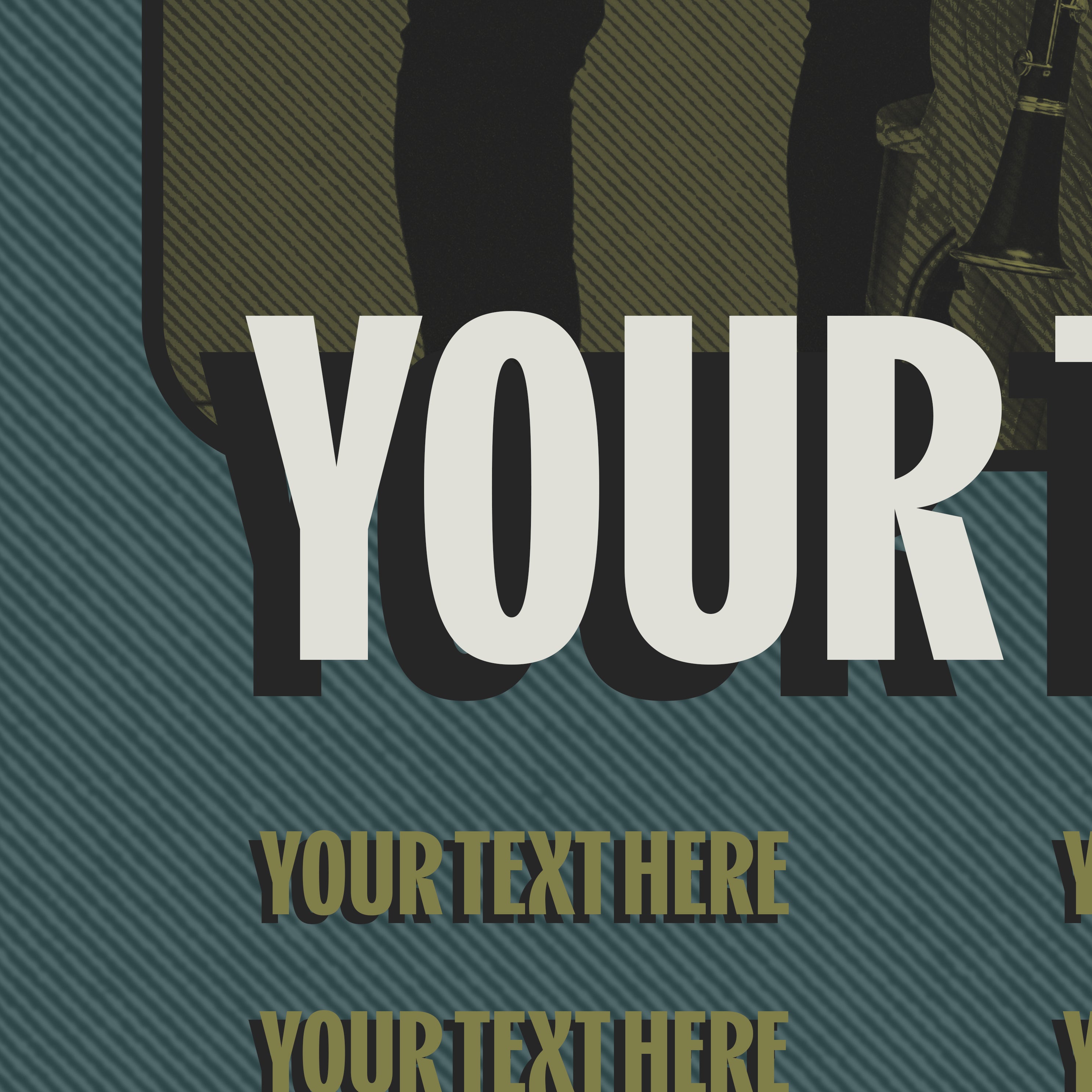 Customizable Poster for Concerts, Gigs, Shows - Blue Green Design