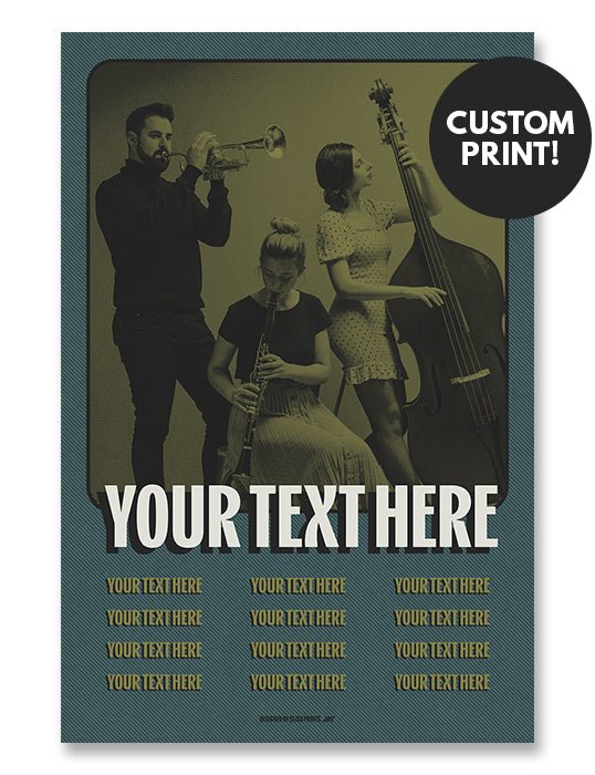 Customizable Poster for Concerts, Gigs, Shows - Blue Green Design