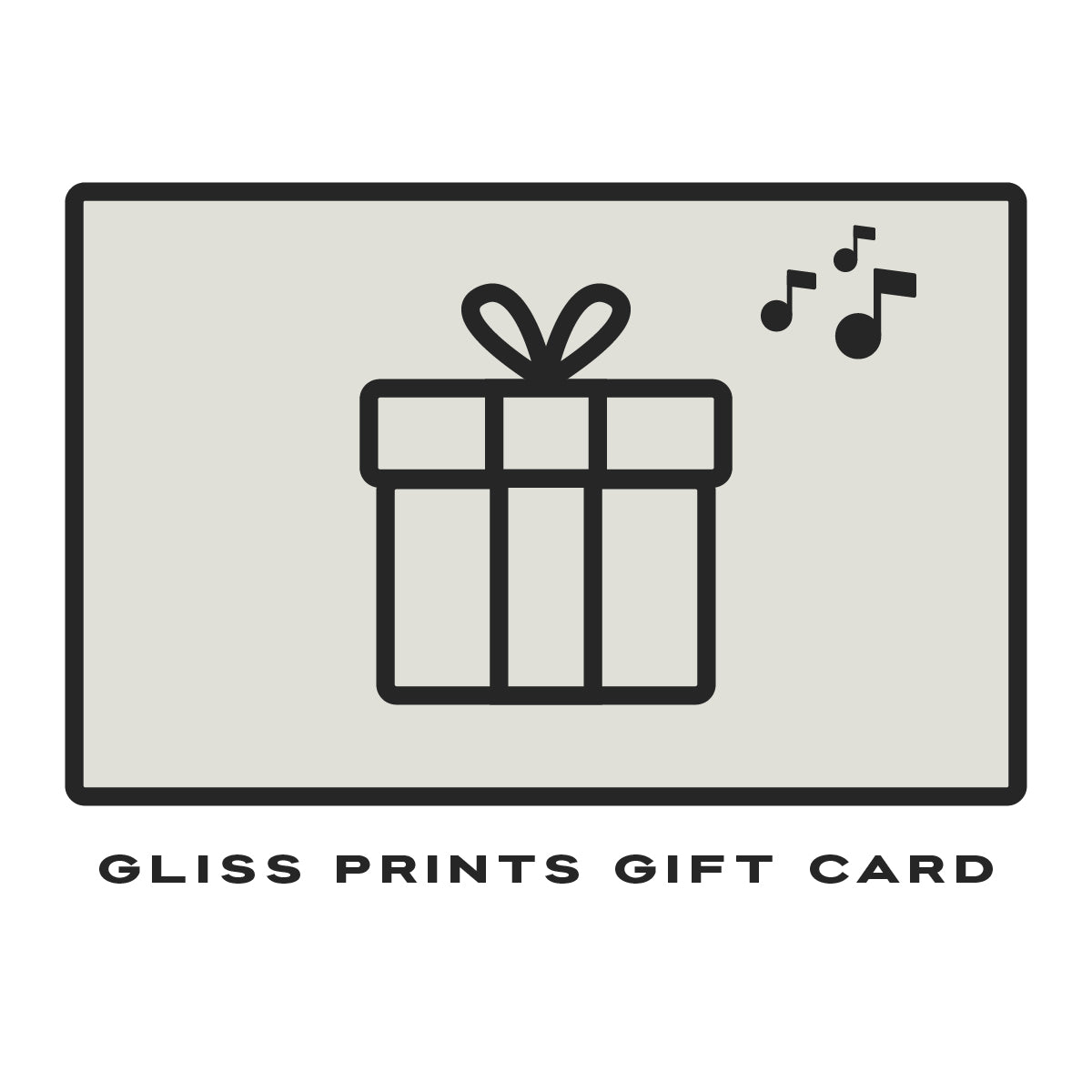 Gliss Prints Music Posters Gift Card