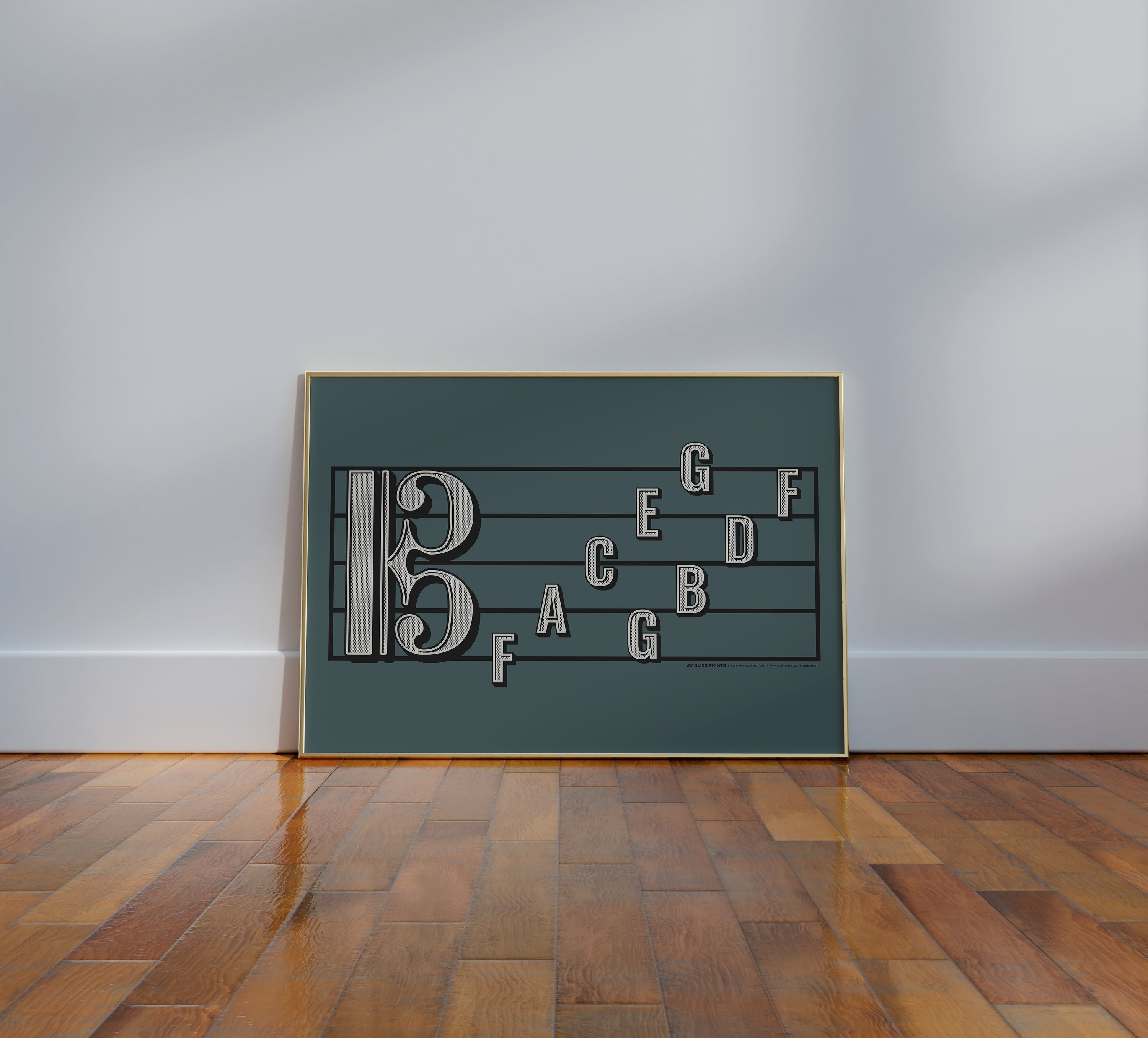 Alto Clef Staff Note Names Poster, Blue