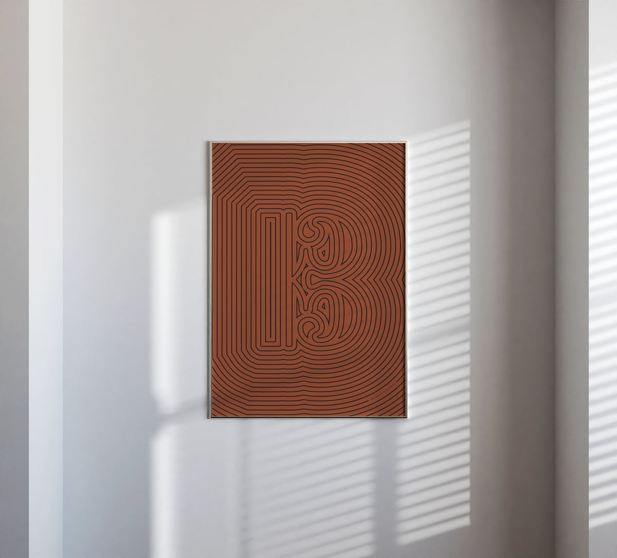 Alto/Tenor Clef Poster, Striped Pattern Red