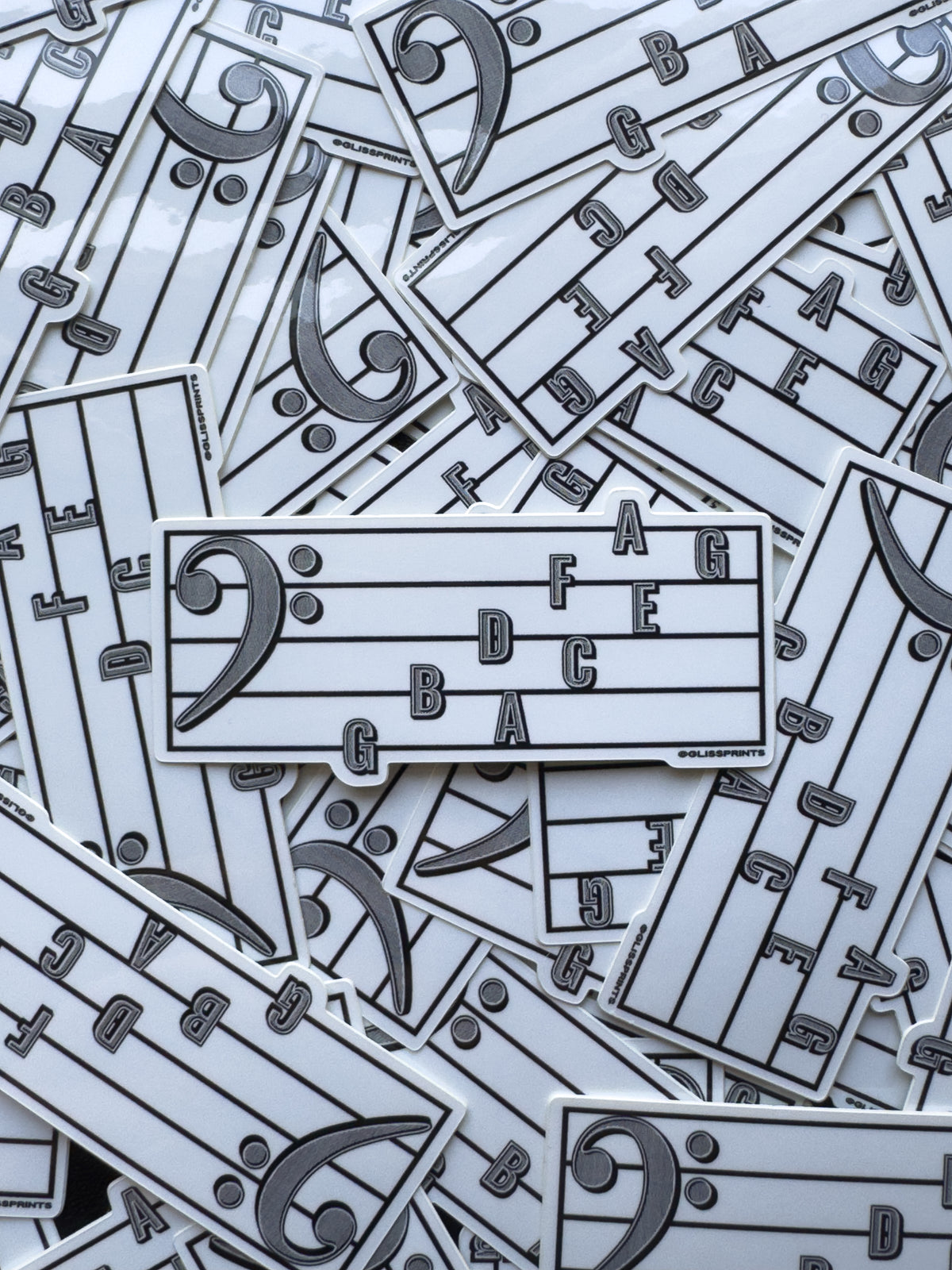 Bass Clef Note Names Sticker